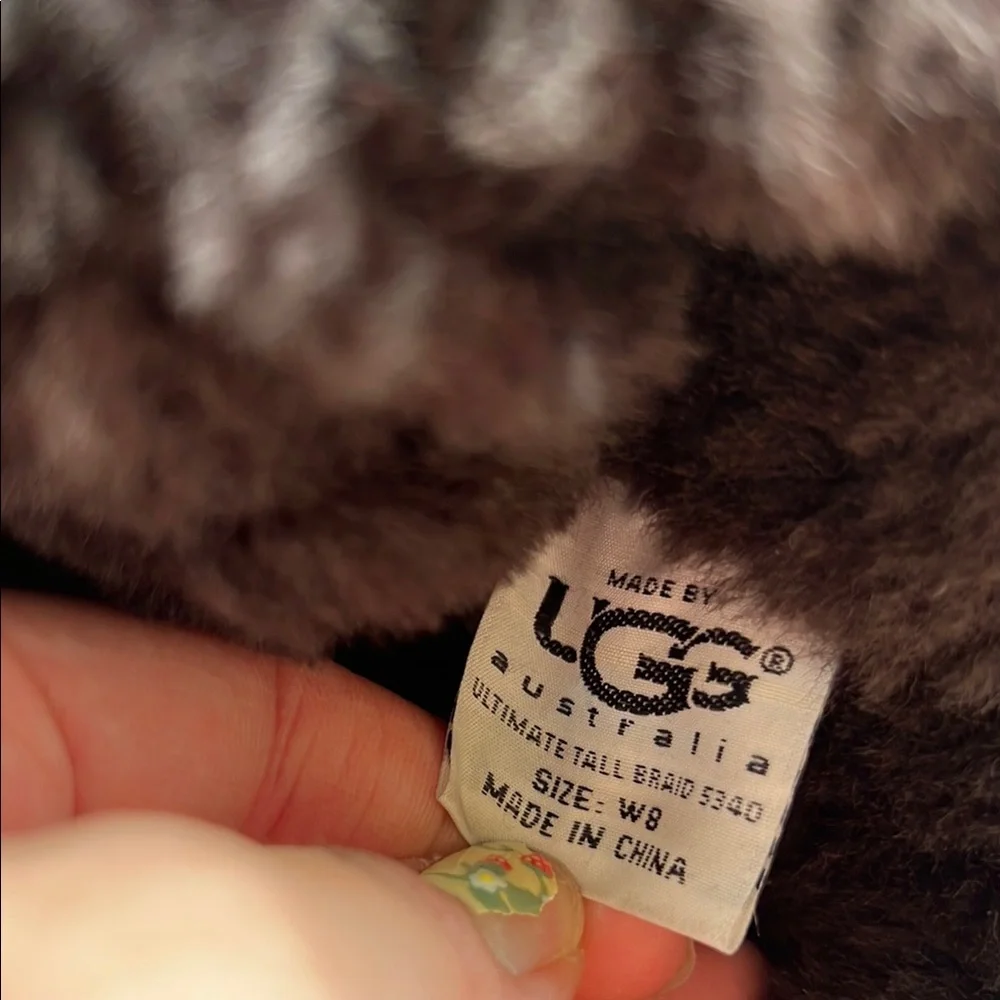 UGG ultimate tall braid real shearling Chocolate Suede Boots - Picture 3 of 7